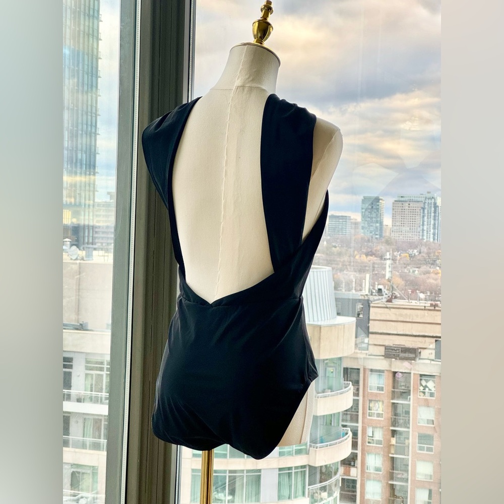 🆕 ZIMMERMANN 🧿 NWOT Ottie High-Neck Draped 1PC Swimsuit, Black - Sz 4 US 10/12 - Picture 9 of 16